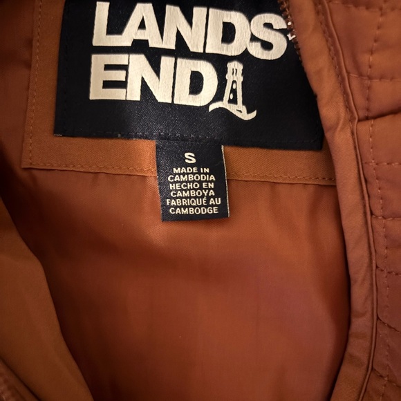 Lands End Quilted Hooded Jacket in Rust Women Small NWT - Picture 3 of 4